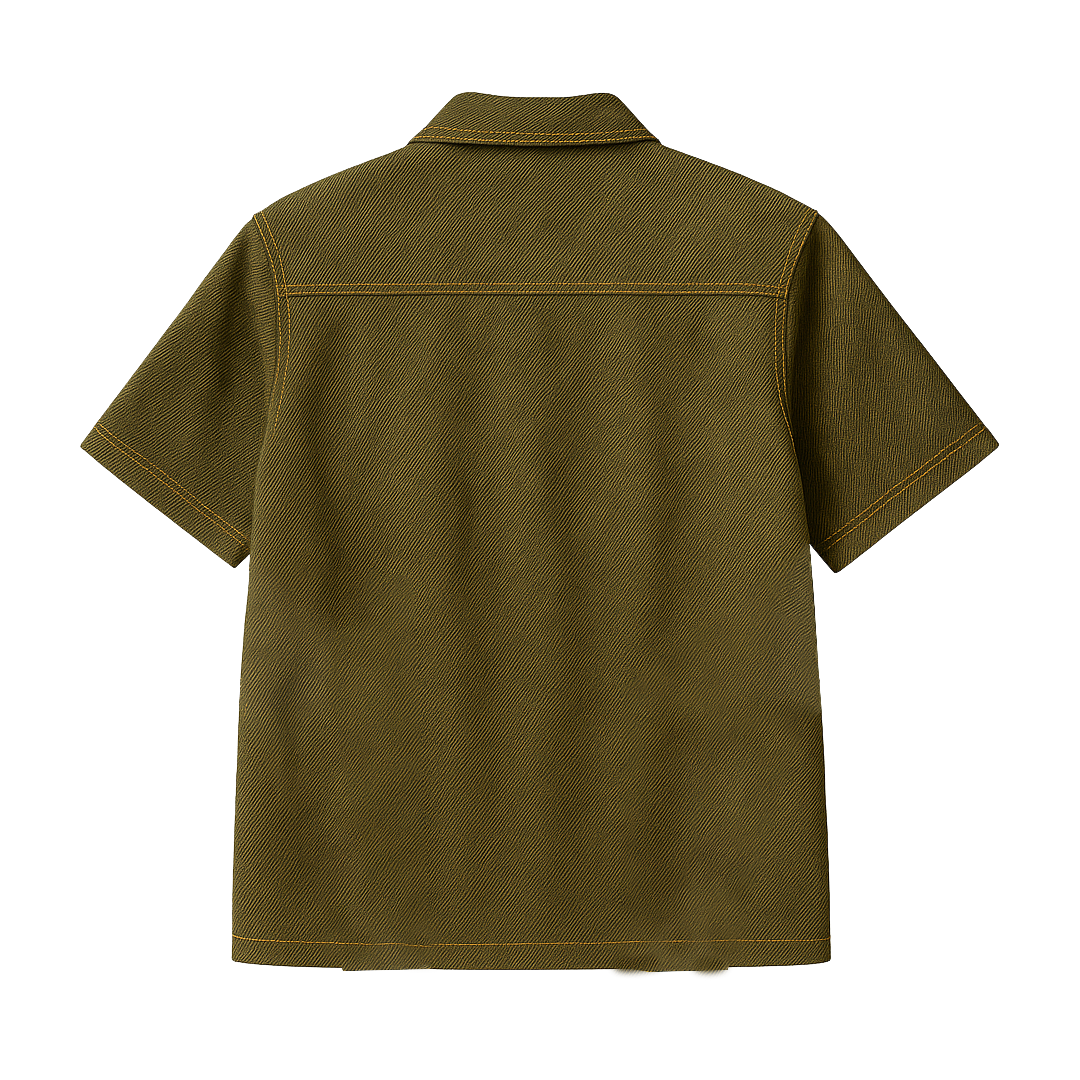 UNISEX WASHED DENIM SHIRT WITH SEAMS