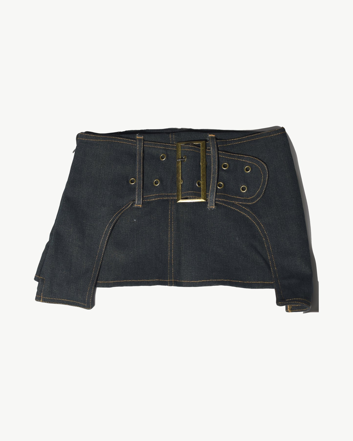FLAP DETAIL DENIM MICRO SKIRT (MADE TO ORDER)