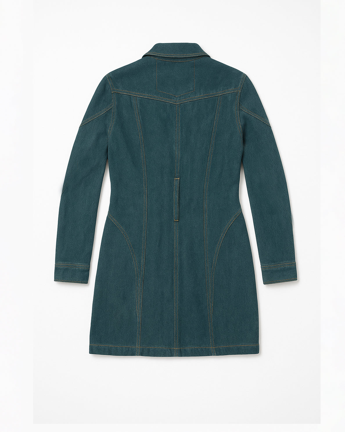 TIE - BELT WASHED DENIM DRESS