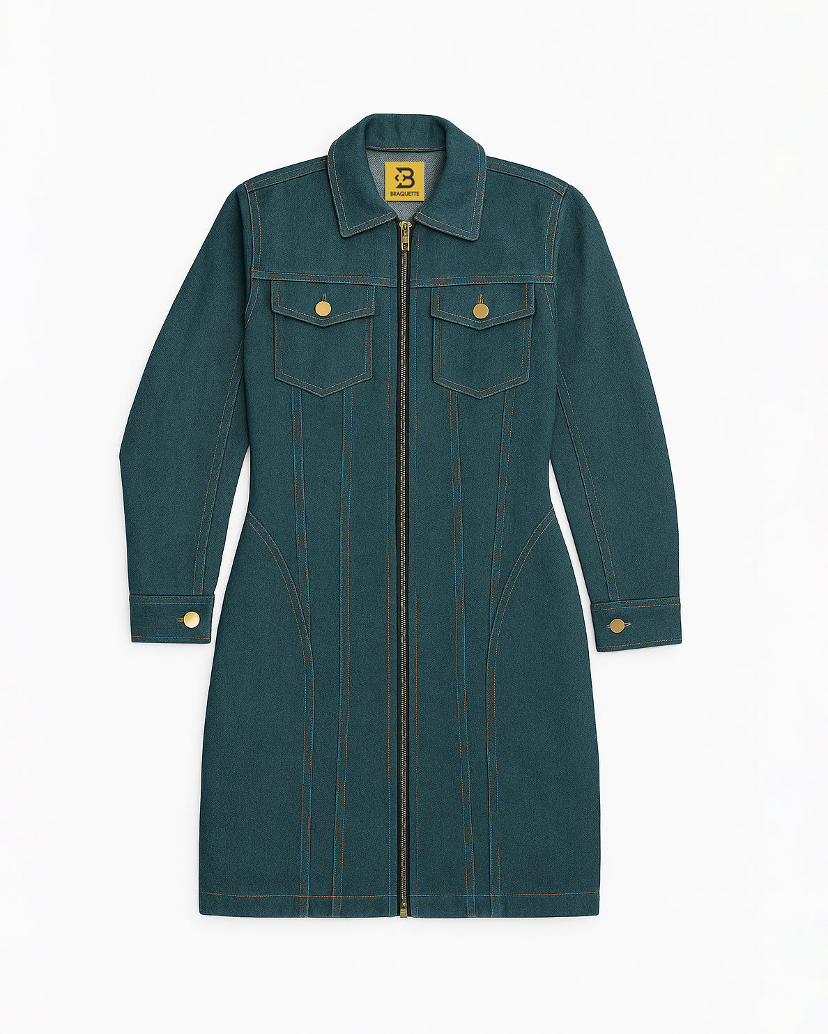 TIE - BELT WASHED DENIM DRESS