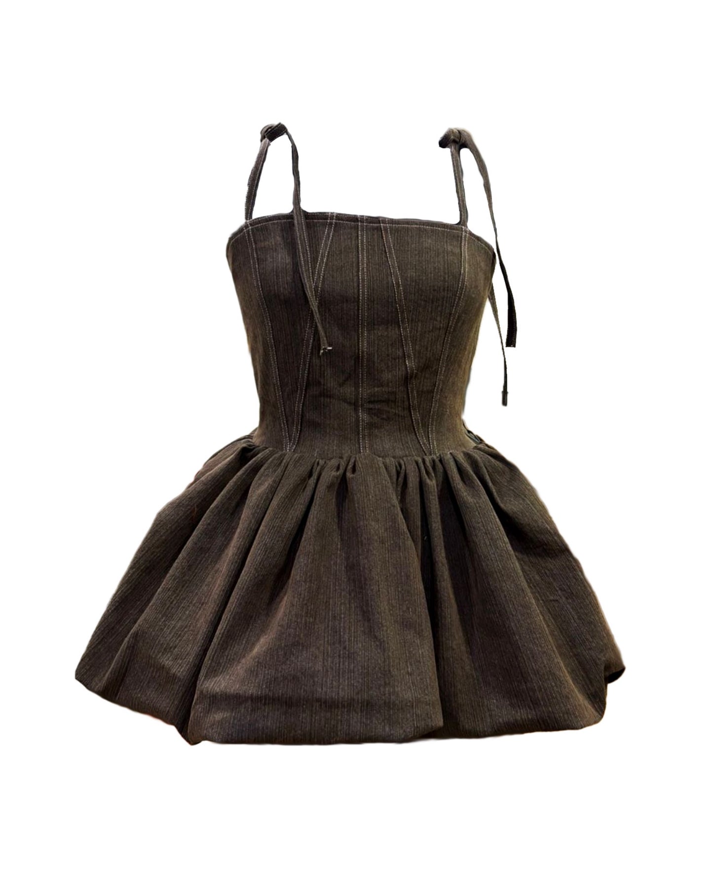 COCOA BUBBLE CORSET DRESS (MTO)