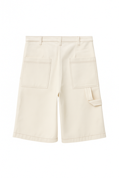 Pleated off white denim jorts (made to order )